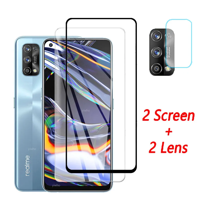 4 IN 1 On for OPPO Realme 7 Pro Glass Screen Protector for Realme x7 Pro 7 Film Protective Tempered Camera Len Glass Film X 7PRO