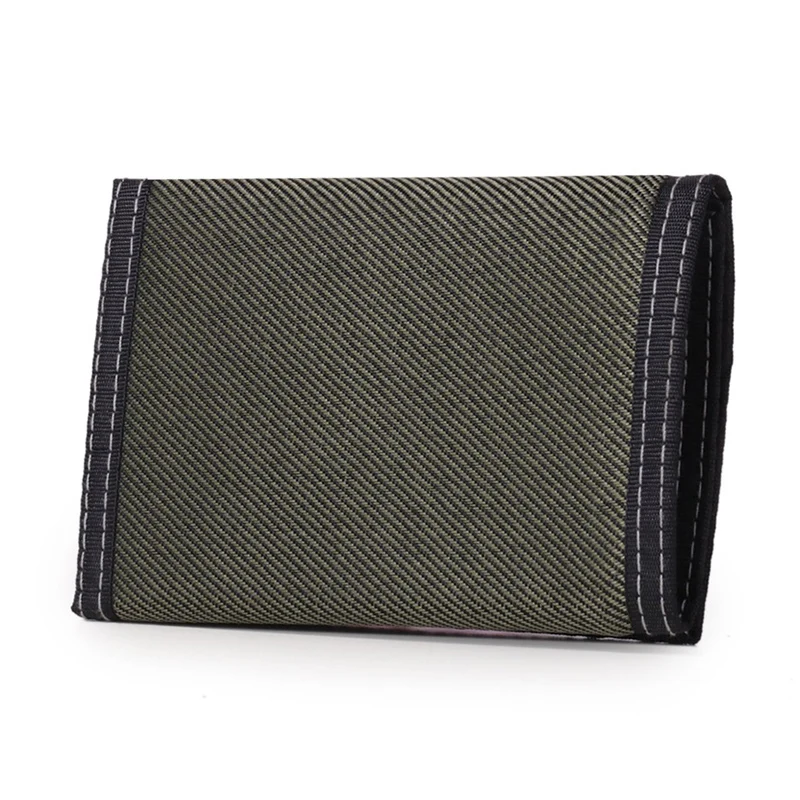 Mens Trifold Short Wallet With ID Window Simple Card Holder Bag Children's Canvas Small Pocket Coin Purse