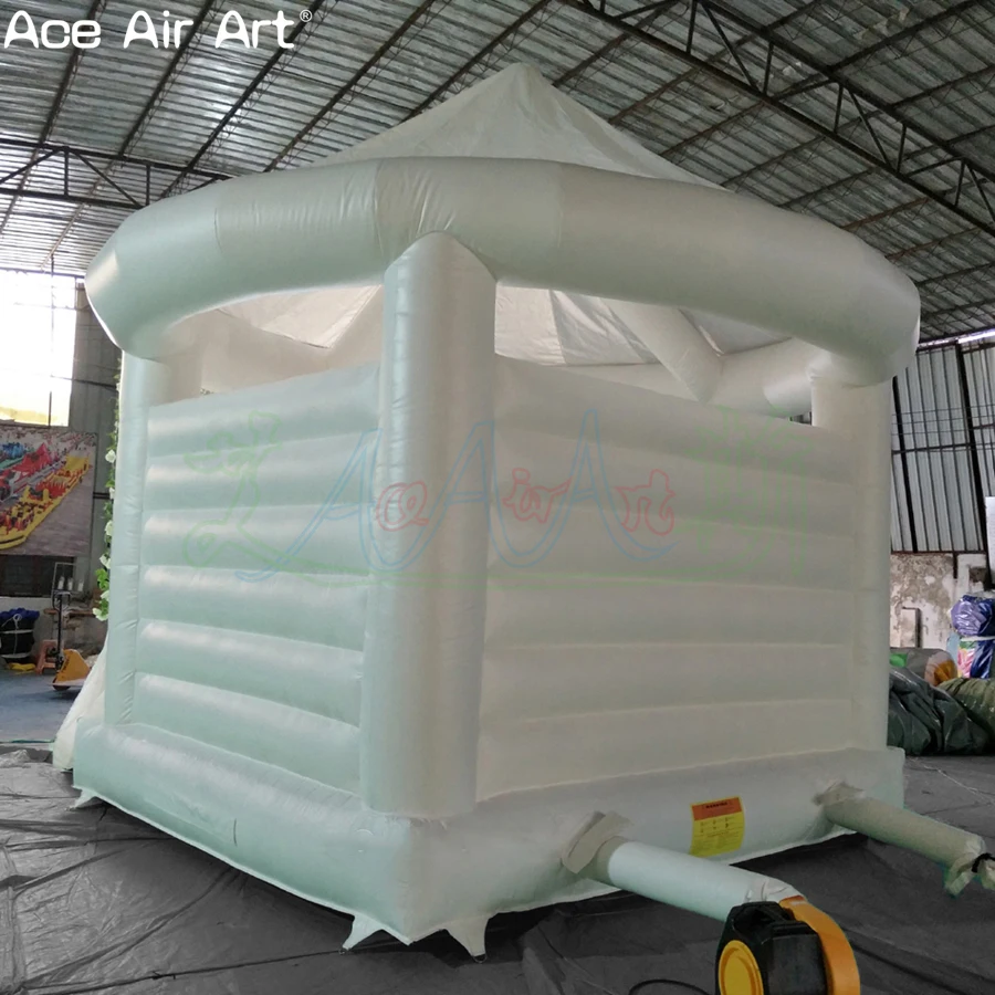 Sale Summer Outdoor White Wedding Inflatable Bouncer Jumping Pavilian Bouncy House With Air Blower for Made in China