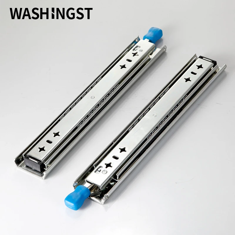 

WASHINGST Heavy Duty Drawer Slides With Lock Side Mount Full Extension Three Fold Ball Bearing Rails1Pair 260Lb Capacity