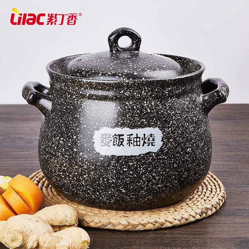 

Heat resistant ceramic soup pot domestic wheat rice stone casserole open fire soup pot earth sand stew stone pot large capacity