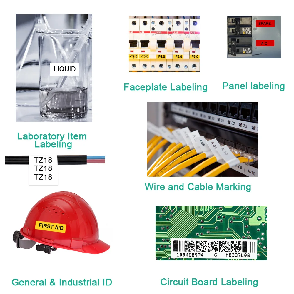 5PK Compatible 18444 Label For DYMO 18444 Rhino IND Vinyl Labels Tape for DYMO Rhino 4200 DYMO Rhino 5200 5000 6000 Label Maker