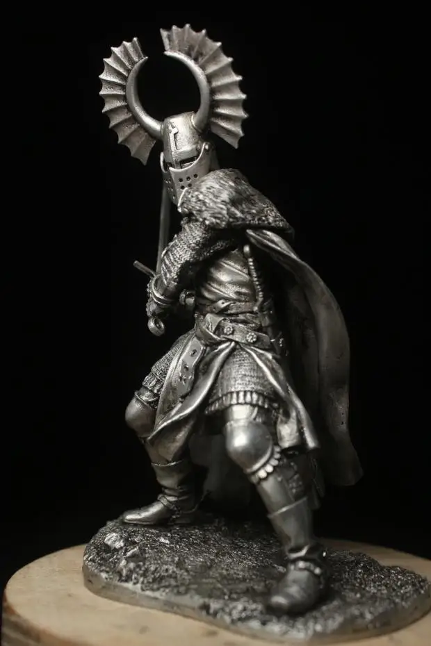 Teutonic Knights Figurines for Home Decorations Delicate Europe Crusader Tin Soldier Model Middle Ages Collection Gifts 1/18 90m