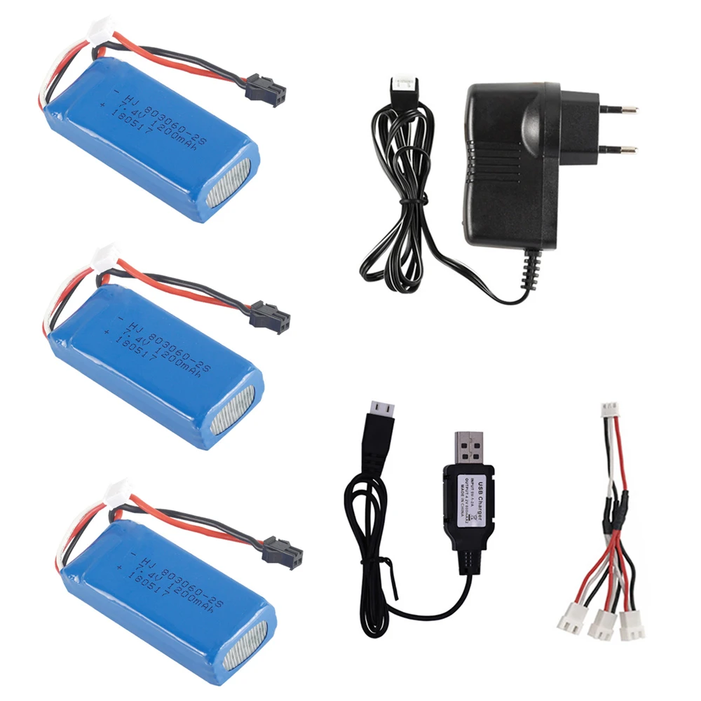 

7.4V 2S 1200mAh Lipo Battery and Charger set for H26 H26C H26W H26D H26HW Remote Control helicopter Quadcopter Drone Spare parts