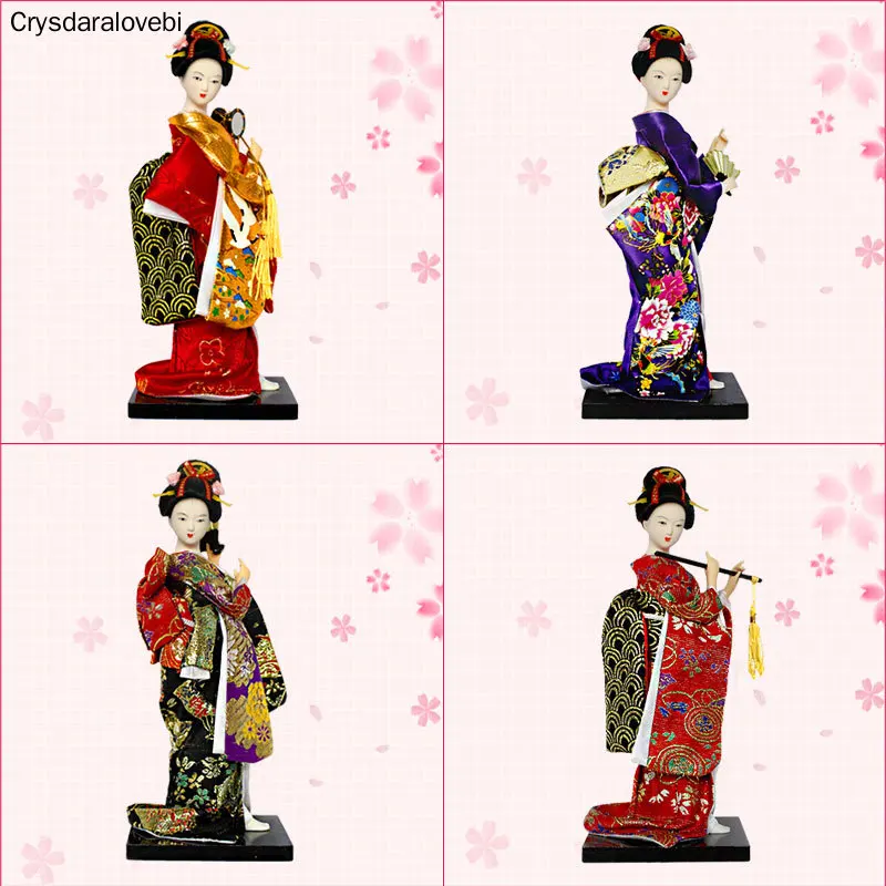 25cm Statuette Ethnic Japanese Geisha Dolls Kimono Dolls Belle Girl Lady Collection Home Decoration Miniature Figurines