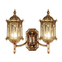 European Style Double Heads Outdoor Wall Lamp Exterior Wall Wall Lamp Retro Villa Waterproof Courtyard Balcony Wall Lamp
