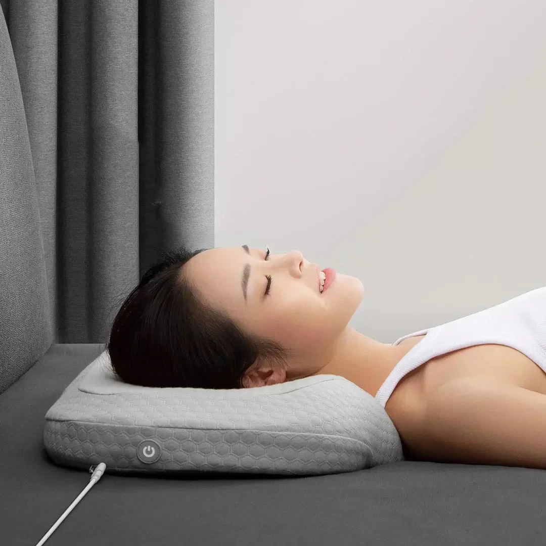 يوبين ليرافان AI الذكية الرقبة مدلك وسادة هوائية تدليك كهربائي النوم وسادة عنق الرحم الساخن ضغط تدليك العمل مع Mijia APP
