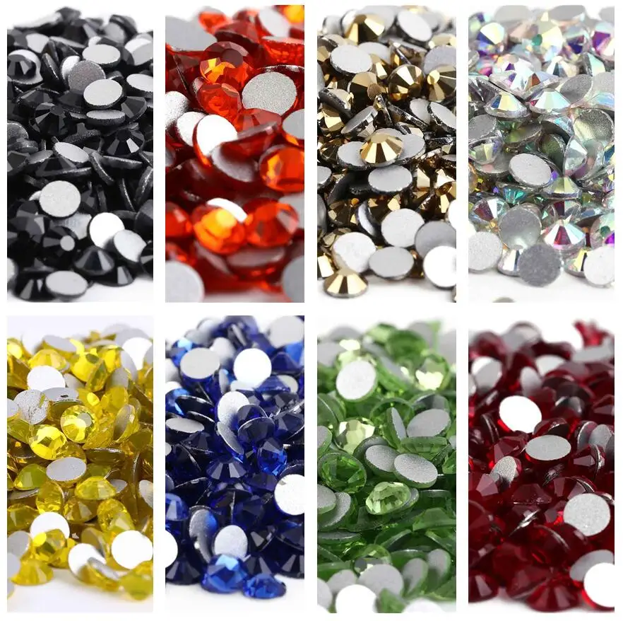 

Bulk Package 14400pcs ss3-ss20 Mix size Crystal AB Flatback Non Hotfix Nail art Rhinestone DIY Glitter 3D Nail Art Decorations