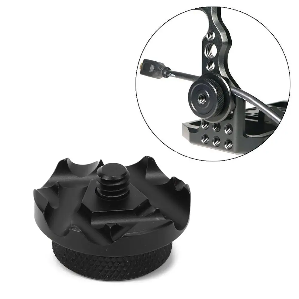 Aluminium Alloy Camera Cable Clamp Protection Clip Cage Cable Fixator 6 Wire Slots with 1/4in Screw for DSLR Camera Cage L Plate