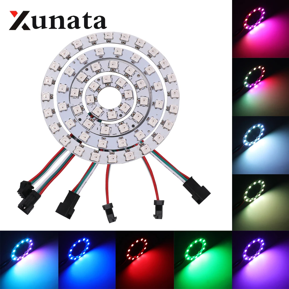 WS2812B LED Chip & Heatsink 1 8 12 16 24 32 40 48 60 93 241 LEDs 5V 5050 RGB WS2811 5050 RGB LED Ring ic Built-in