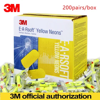 200pairs authentic 3M 312-1250 foam soft corded earplugs noise reduction Norope earplugs swimming protective earplugs