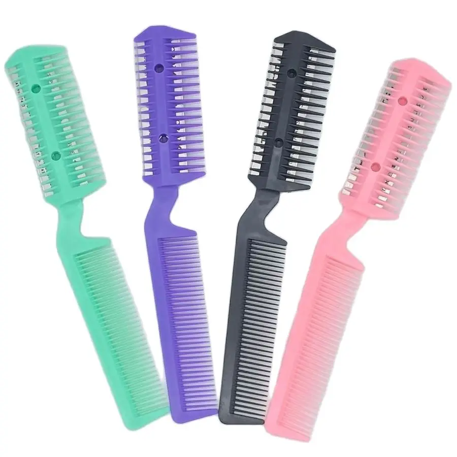 3 PCS black Razor Comb Hair Cutter Thinning Shaper Comb 2 Razor Blades Trimmer Barber Remover Tool Super