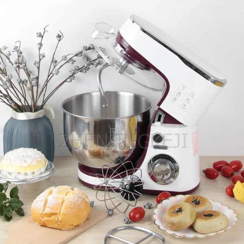 

1300W/5L Stand Mixer Stainless Steel Bowl Cake Kitchen Food Blender Cream Egg Whisk Cake Dough Kneader Bread Maker 6-speed