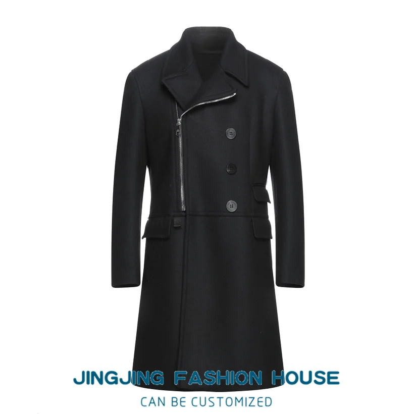 S-7XL!!2021 Autumn and winter youth woolen coat Men's woolen coat long loose youth thick handsome casual jacket