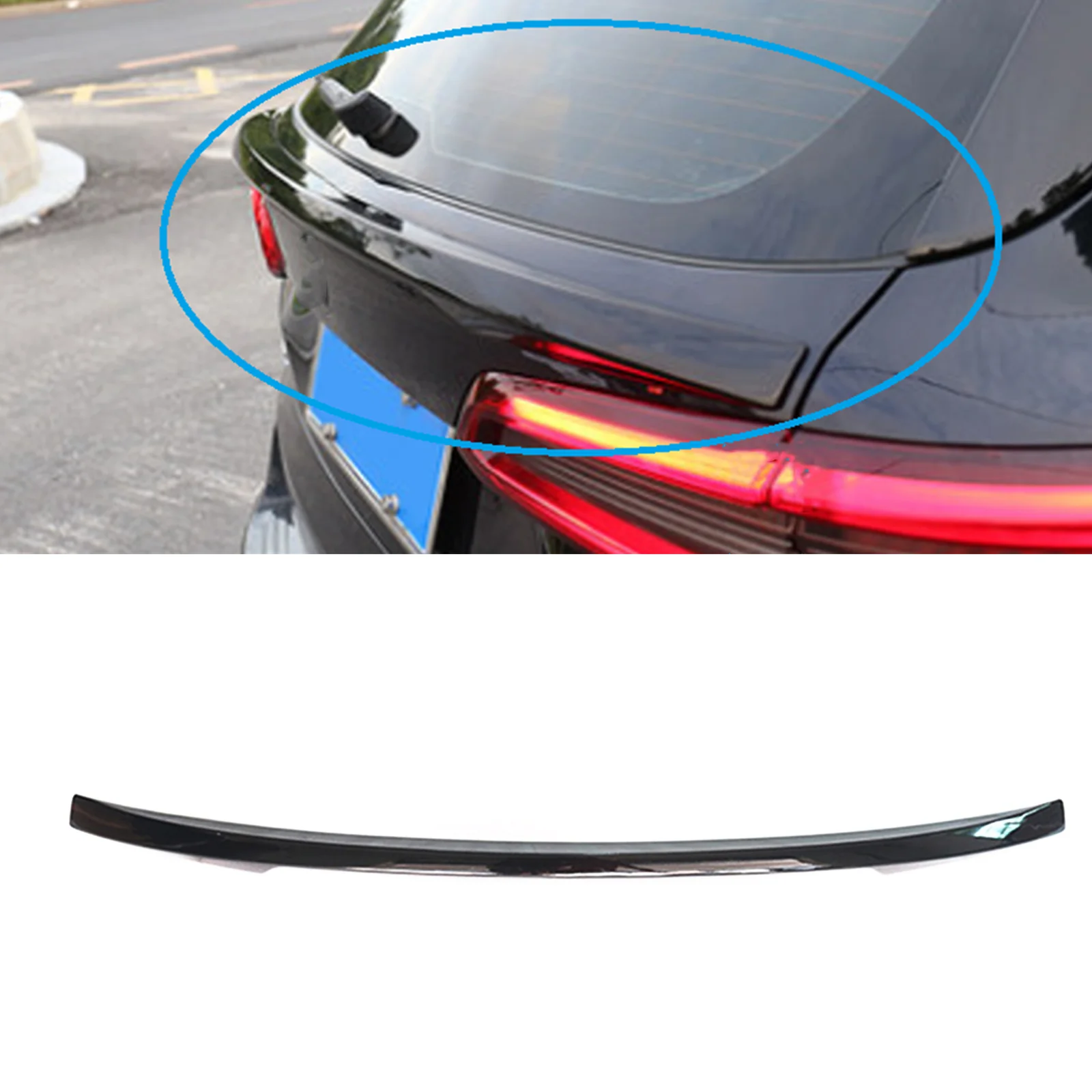 

For BMW X7 G07 2019-2024 Gloss Black Car Renegade Design Tail Center Window Trim Splitter Mid Rear Trunk Middle Spoiler Wing Lip