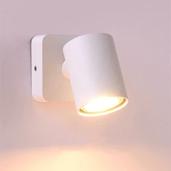 Nordic LED 350º Rotatable Wall Lamp Modern 6W GU10 Bulb Bedroom Bedside Sconces Living Room Kid Reading Decor Wall Spot Lighting