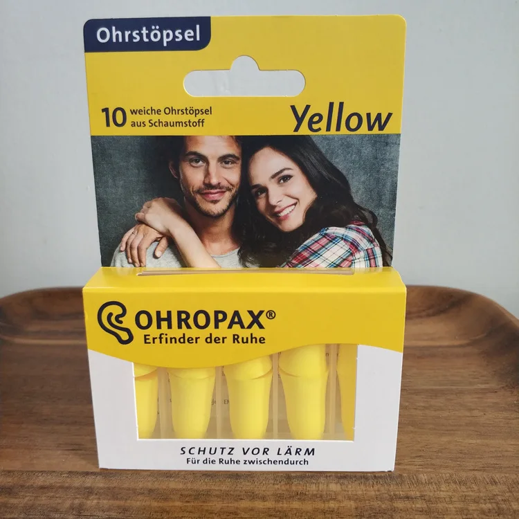 Yellow OHROPAX Soft Foam Ear Plugs Washable Noise Stopping Earplugs Noise Reduction For Travel Sleeping reusable