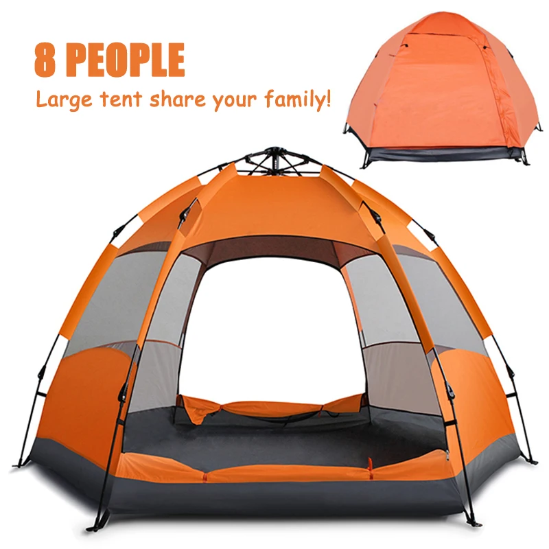 Automatic Outdoor Camping Tent 3-8 People Easy Open Anti-UV Tent Tourist 4 Seasons Rainproof Family Travel Beach Garden Tents