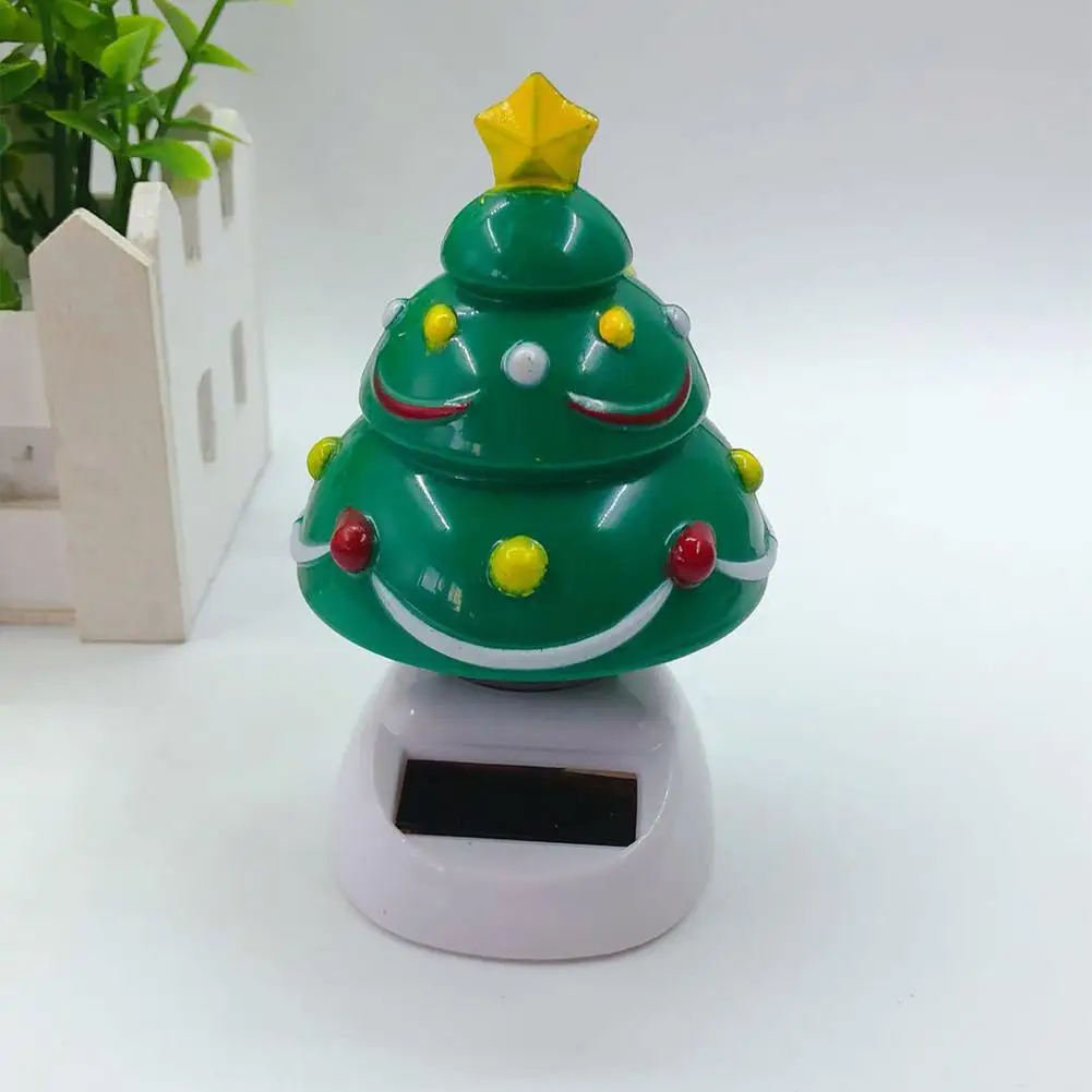 Autonomous Ornament Solar Swinging Christmas Tree Energy-Saving Car Interor Decoration Christmas Dancing Doll Ornament Idea Gift