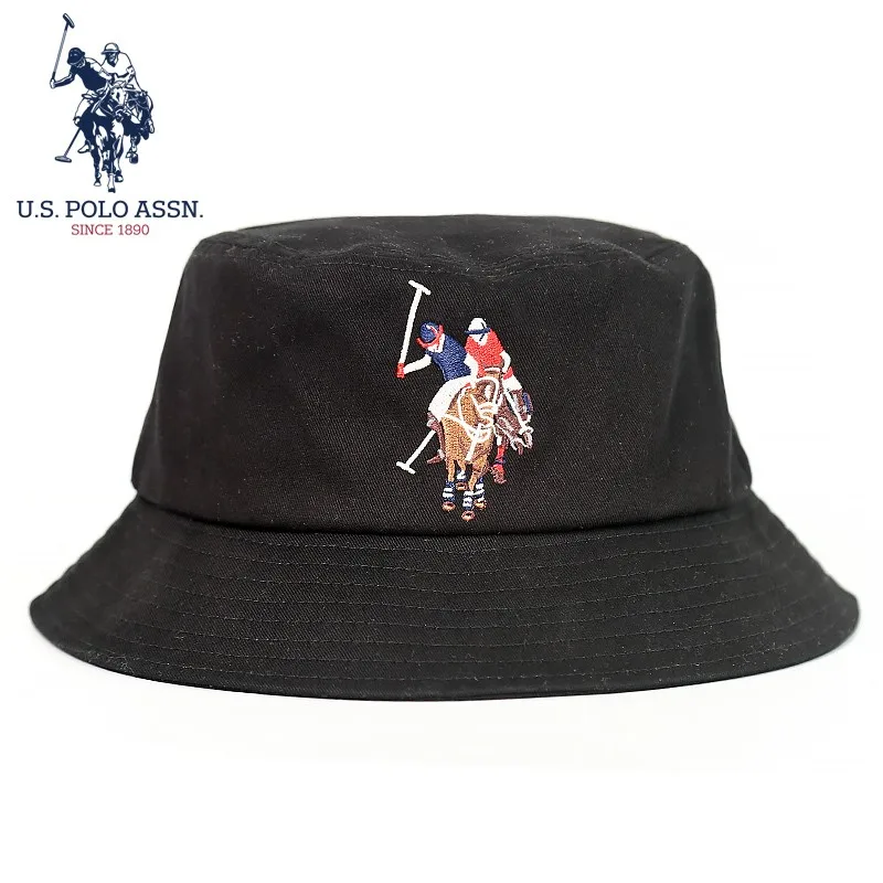 U.S.POLO ASSN.2024-Chapeau de couple en coton, quatre saisons, noir et blanc, tendance sauvage, chapeaux de soleil pour hommes et femmes, nouveau