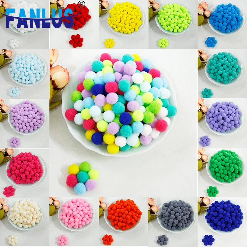 Pompom 10mm 15mm 20mm Soft Flannel Fluffy Plush Crafts DIY Home Decoration Sewing Supplies Children\'s Clothing Handmade Props