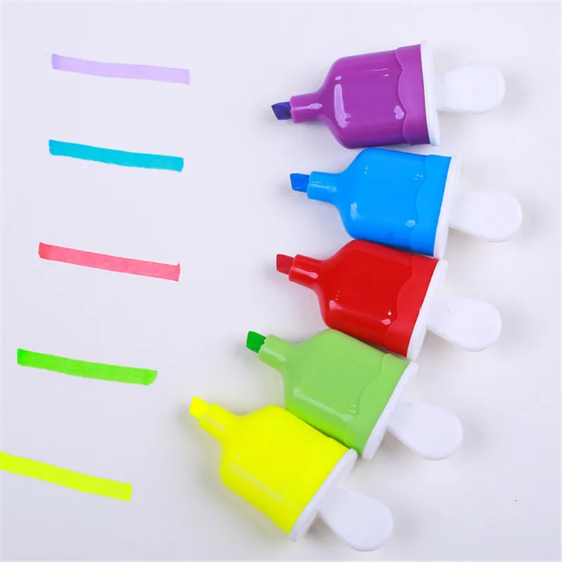 1PCS Cute Lovely Ice Cream Colorful Highlighter Marker Pen Drawing Fluorescence School Office Supplies Student Stationery Маркер