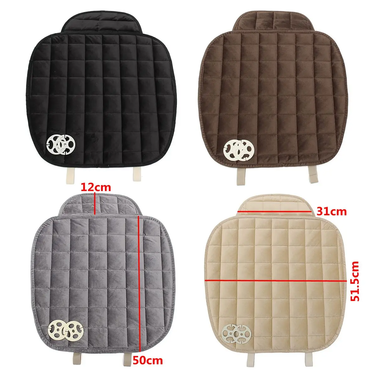 Car Rear Seat Cushion Cover Warm Black Car Front Seat Cushion Anti-Slip Rear Back Chair Seat Pad For Vehicle Auto Protector