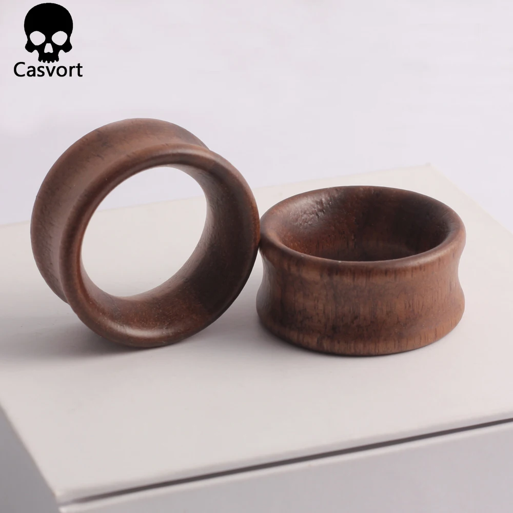 Casvort 2PCS Piercing Wood Ear Plugs Tunnels Body Jewelry Ear Gagues Fashion Women Men Expanders Earring Gift