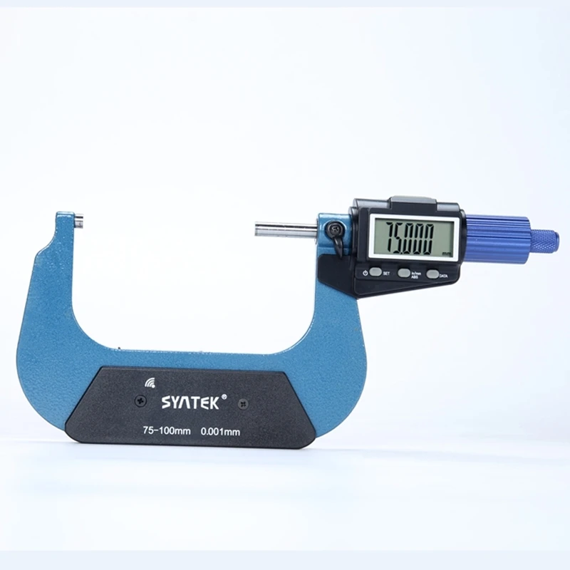 0.001mm Electronic Bluetooth Micrometer 0-25-50-75-100mm Data Output Large LCD Outside Micrometers Caliper Gauge Measure Tools