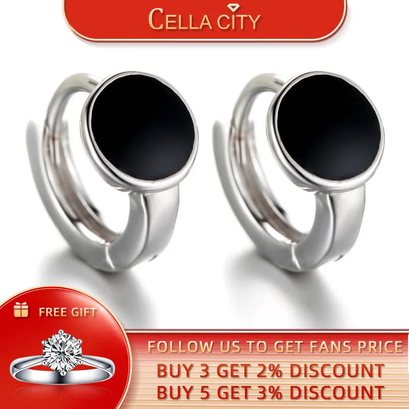 Cellacity Silver  Earrings Women Fine Jewelry With Black Gemstones For Charm Lady Female  Ear Drops Women Party Gift