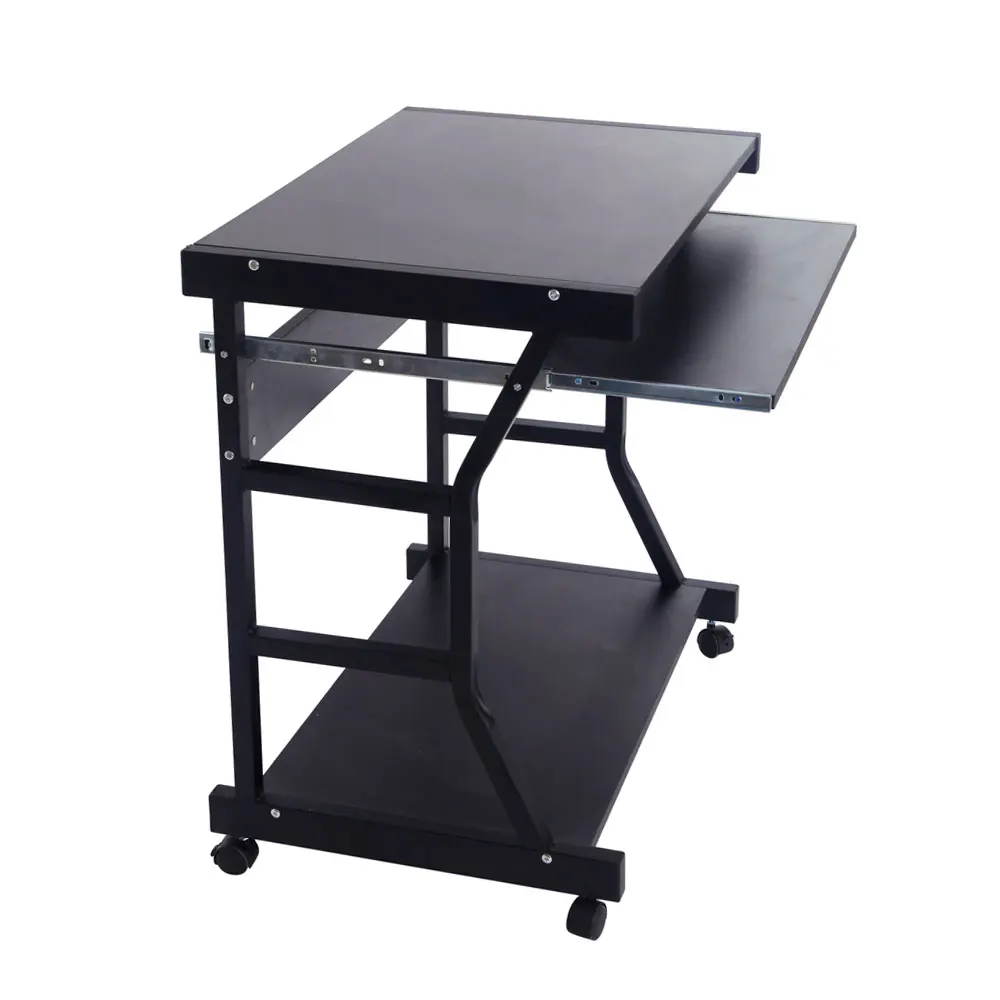 Movable Four-wheel Computer Desk  Computer Table Office  Table Black