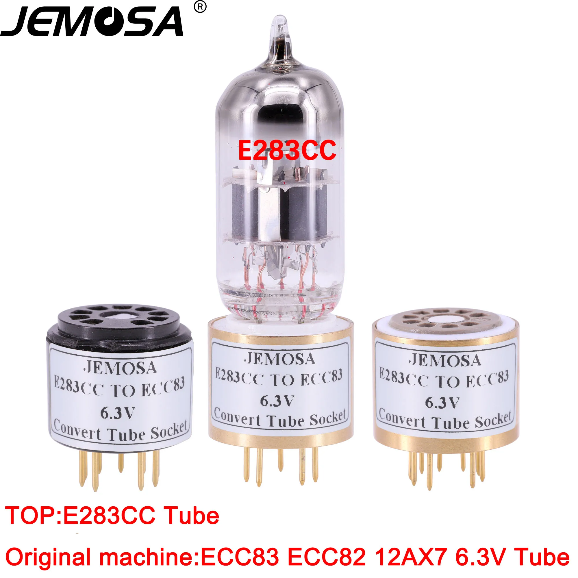1ชิ้นซ็อกเก็ตหลอด9PIN E283CC กับ ECC83 12AX7 12AU7หลอด6.3V (ด้านล่าง) หลอดสูญญากาศแปลงอะแดปเตอร์เต้าเสียบเครื่องขยายเสียง