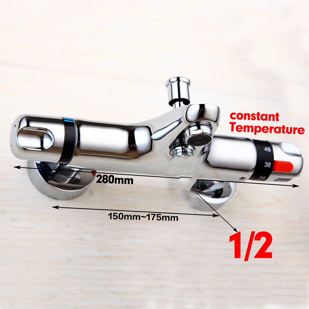 YANKSMART Thermostatic Bathroom Shower Control Valve Bottom Faucet Wall Mount Mixer With Thermostat Tap Reversed Inlets Faucets