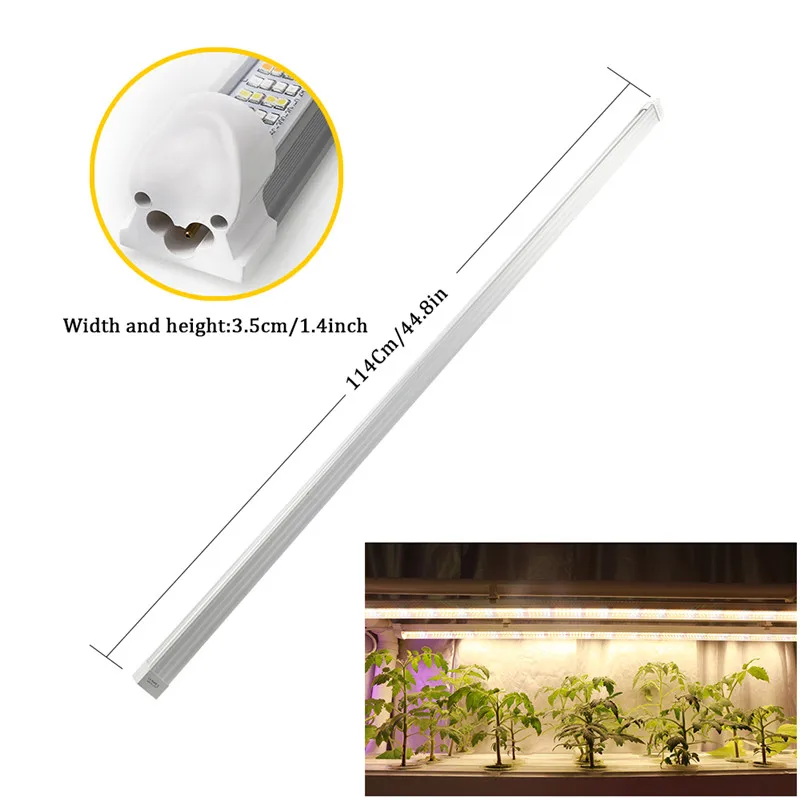 Imagem -02 - Espectro Completo Led Cresce a Luz 120cm t8 Tubo Phytolamp Crescente Lâmpada para Plantas de Interior Flores Vegs Sementes Estufa Tenda Peças 60w