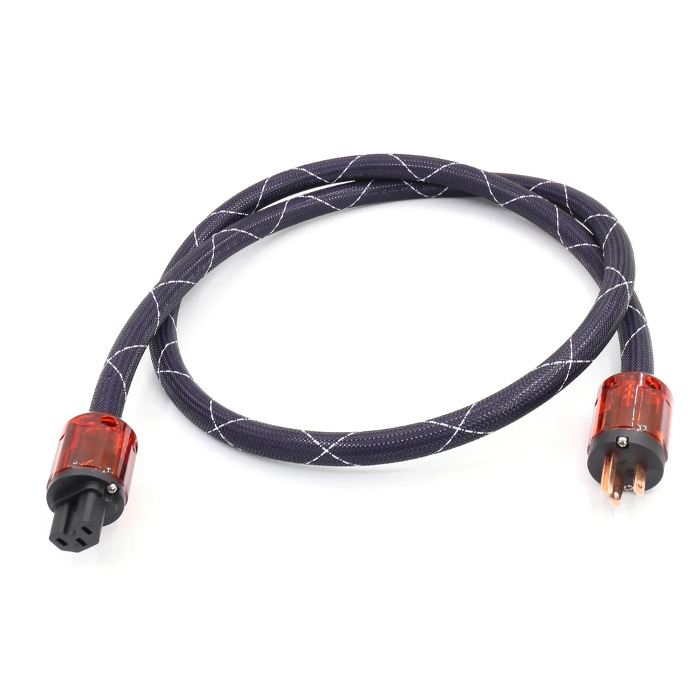 High Quality OFC Copper Audiophile Power Cord Cable AC Mains Power cable With P046 /P046 US Power Plug Cable HIFI