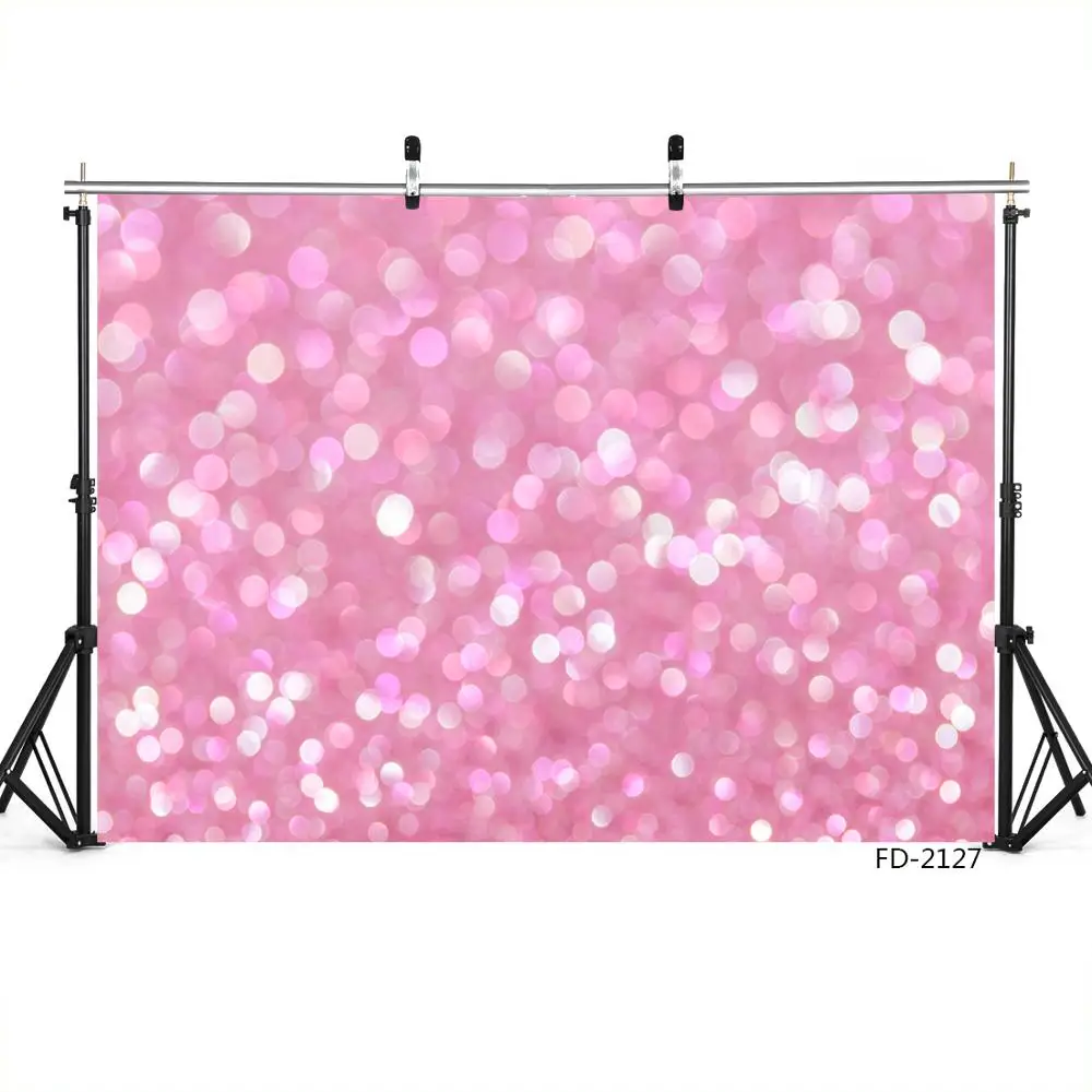 Fondo de decoración para fiesta de cumpleaños, accesorios de estudio fotográfico con purpurina rosa de ensueño, lunares, retrato para Baby Shower