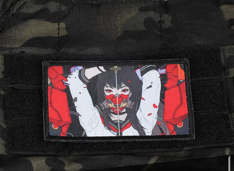 Face Mask Girl Patch Embroidery Patches Outdoor Accessories Armband Heat Transfer Epaulette Tactical Patch