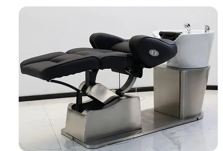 

High-end sitting shampoo bed, semi-reclining flushing bed, hair salon, electric lift shampoo chair, barbershop and hair salon