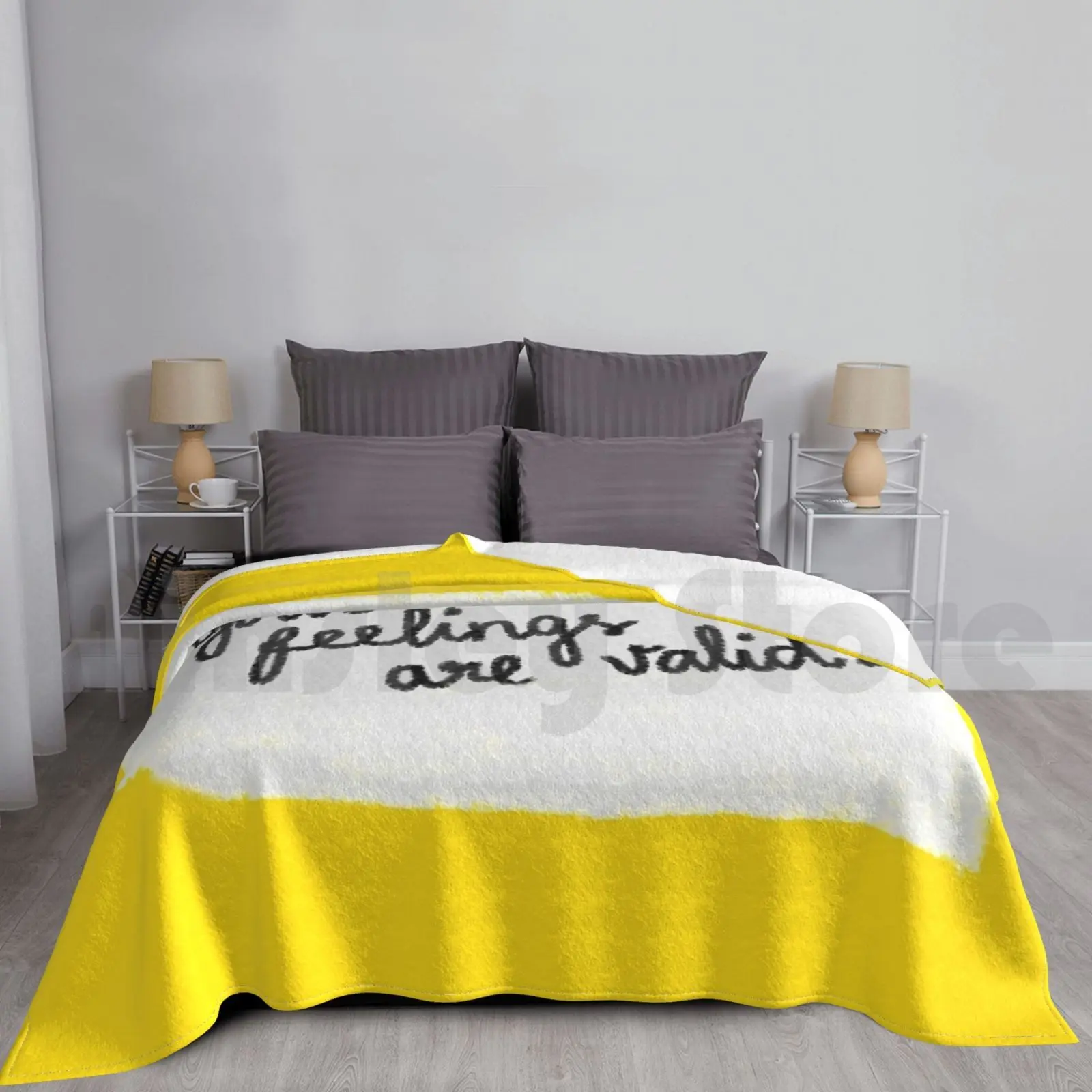 Your Feelings Are Valid-Inspirational Sweet Quote Blanket For Sofa Bed Travel Quote Assertive Question