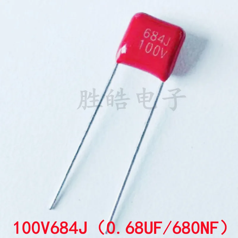 10PCS 100V684J high quality 0.68UF 5% Pitch=5mm 680NF 100V 684 684J CBB Polypropylene Film Capacitor