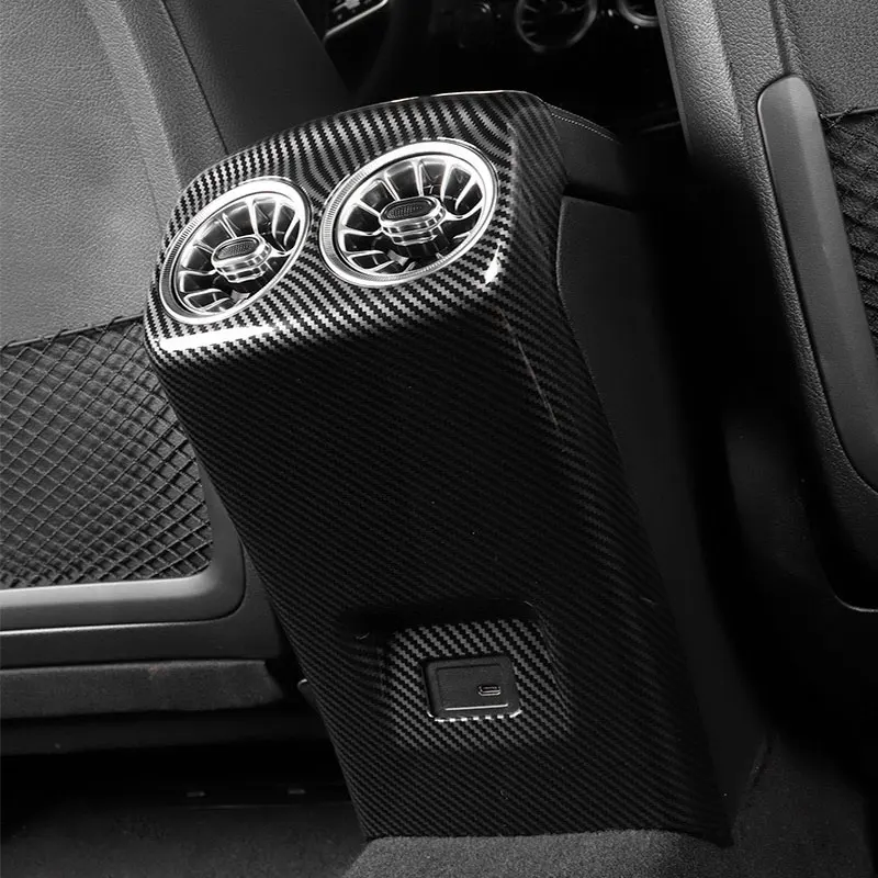 

Автомобильный подлокотник центрального управления из углеродного волокна, задняя крышка вентиляционного отверстия для Benz A CLA Class W177 V177 C118 W118 AMG A35/45 CLA35