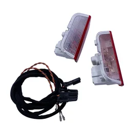 OEM 오리지널 도어 경고등 인테리어 램프 조명 + 골프 용 케이블 와이어, 제타 MK5 MK6 파사트 B6 B7 CC 티구안 3AD 947 411 용, 2 개