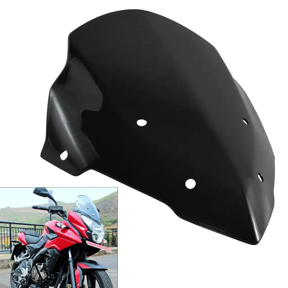 Dark Smoke Double Bubble Front Windscreen Windshield Visor Screen Shield Wind Deflector ABS For BAJAJ Pulsar AS200 200 AS 200AS