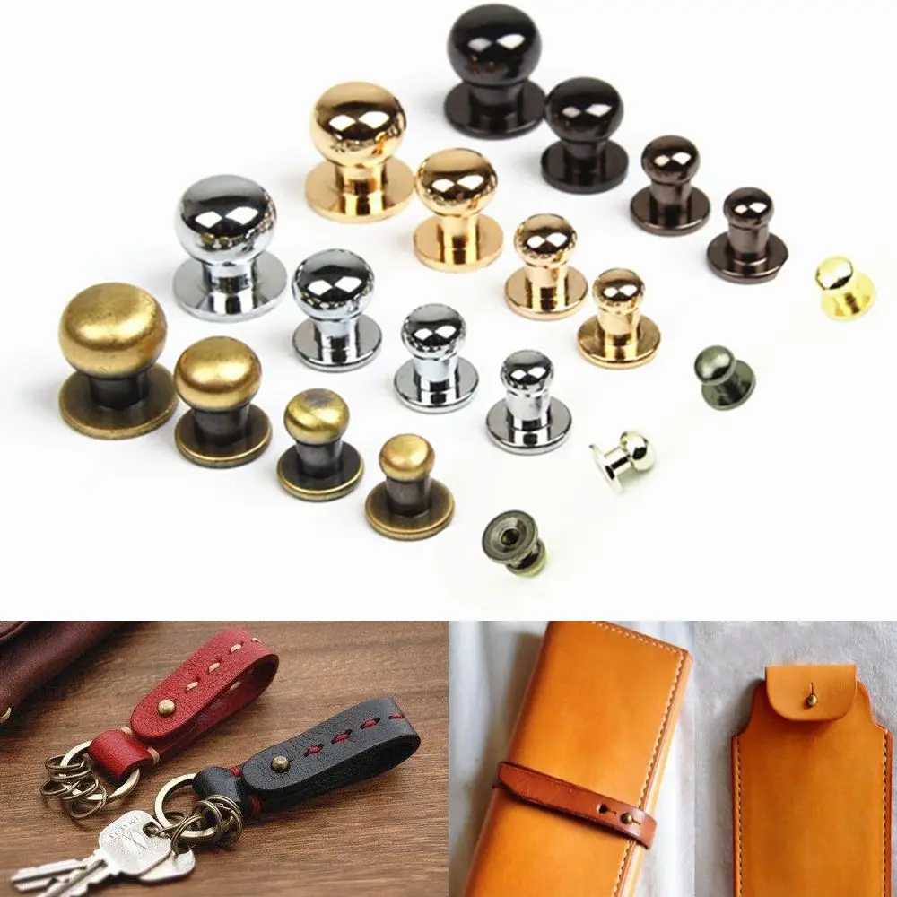 10pcs DIY Cloth Button Brass Nail Monk Head Screws Clothes/Bag/Shoes Leather Craft Garment Rivets