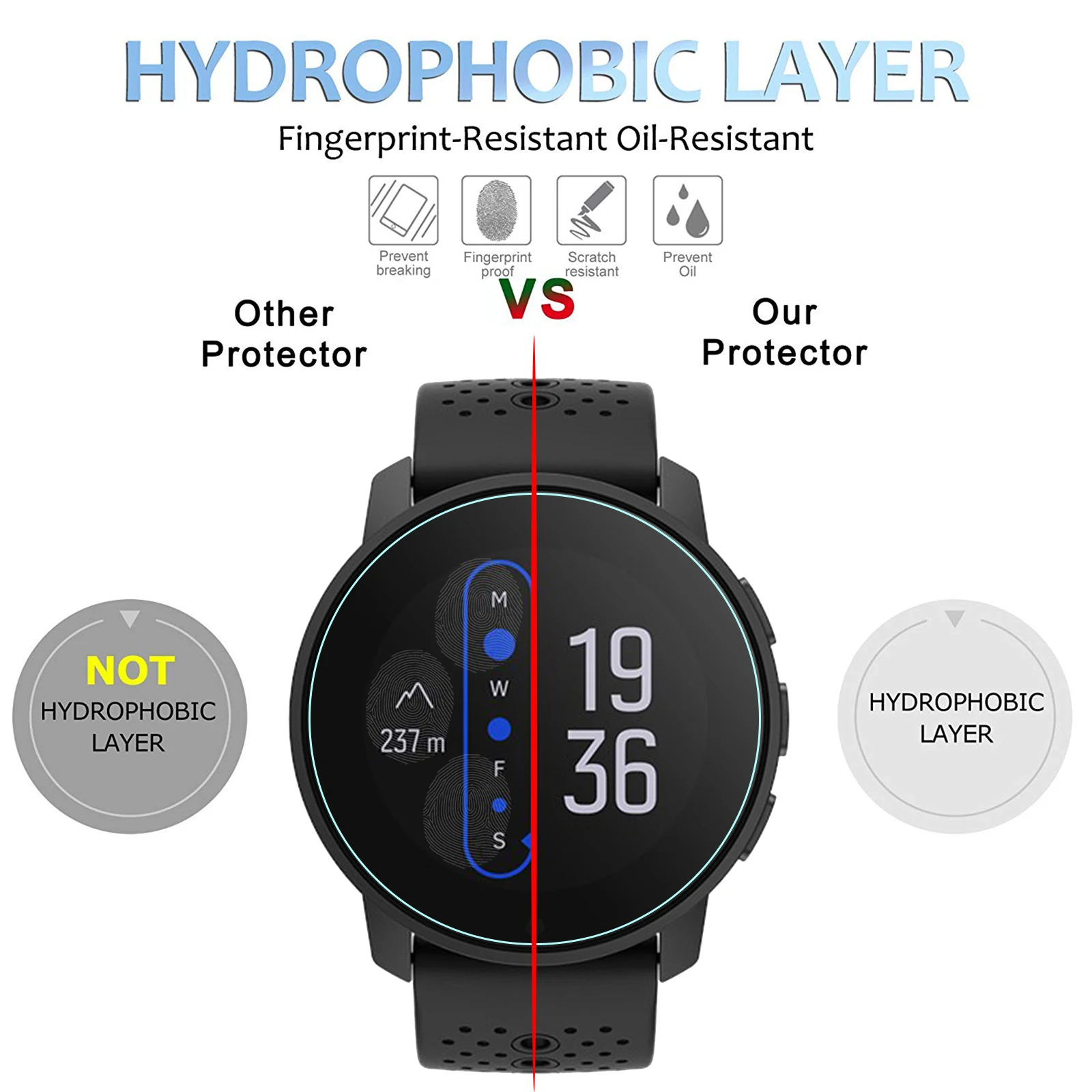 Tấm Bảo Vệ Màn Hình Kính Cường Lực 9H Cho SUUNTO 9 Đỉnh Đồng Hồ Thông Minh Smartwatch 3 Gói 2.5D HD Trầy Xước Chống Không Bong Bóng màn Hình Kính Bảo Vệ