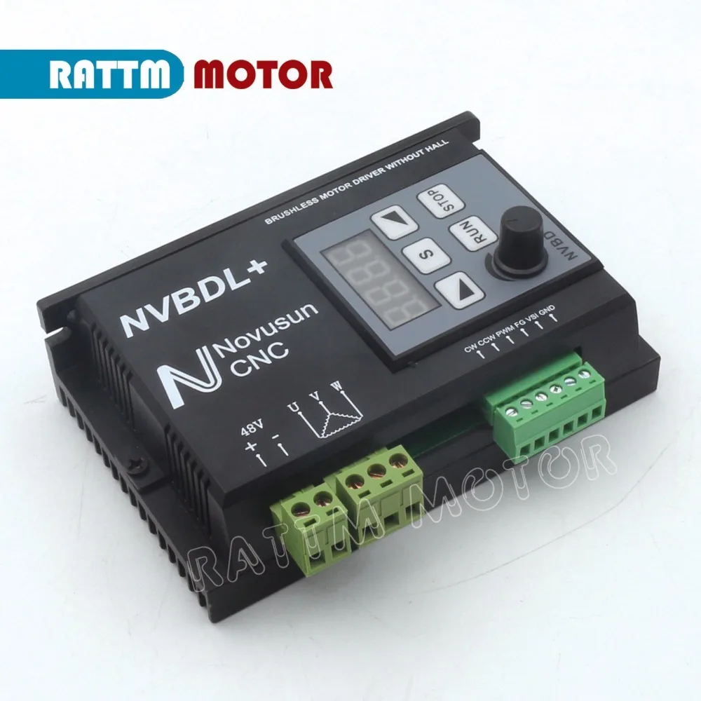 RU.EU. 400W Brushless CNC Spindle Motor 48VDC ER8 & 600W Brushless Motor Driver Without Hall & 55mm Spindle motor Mount Clamp