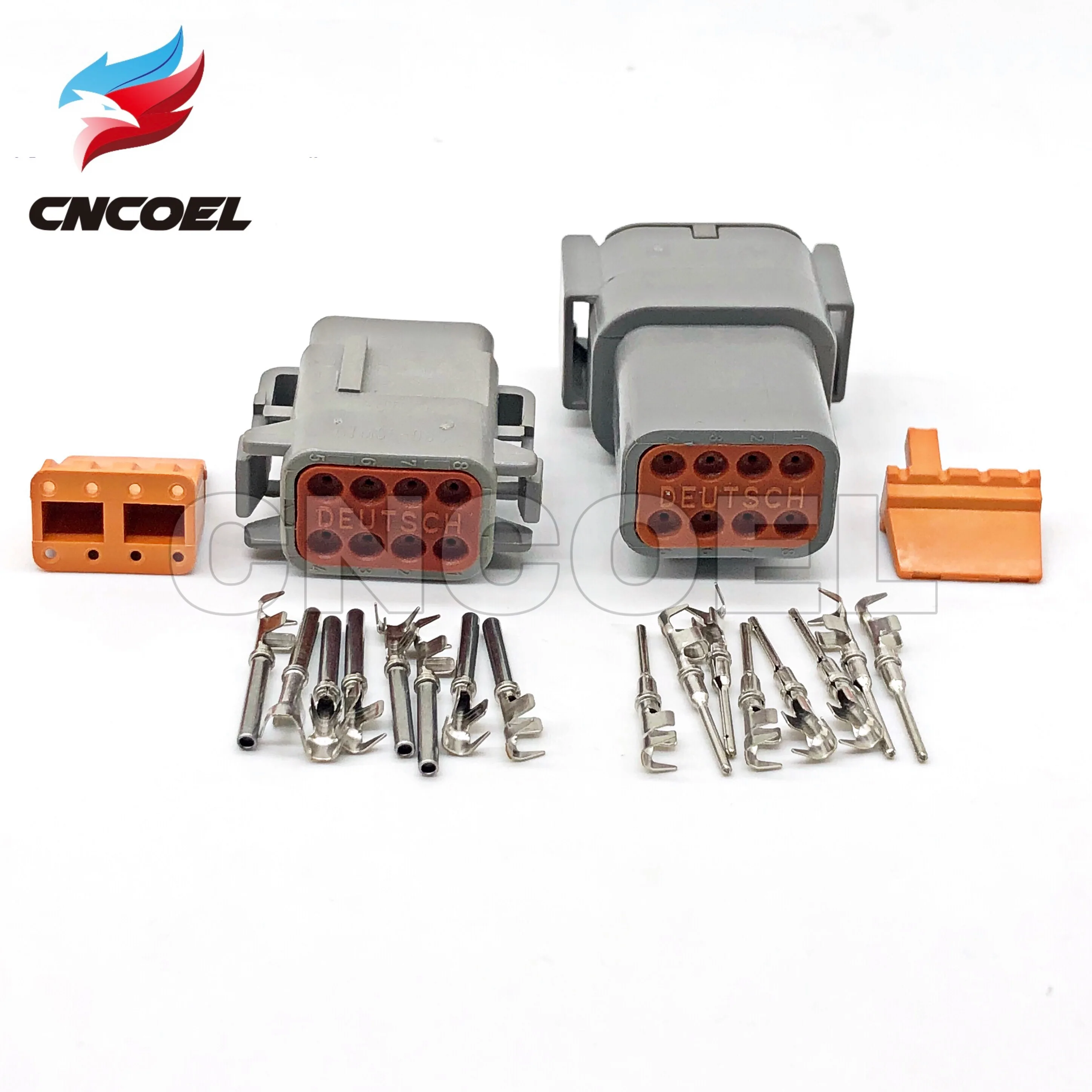 

10 Sets 8 Pin Deutsch DTM Wire Connector DTM06-8S/ATM06-8S DTM04-8P/ATM04-8P Gray Waterproof Female Male Auto Plug