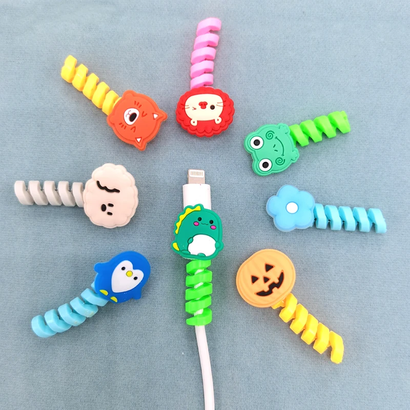 Cartoon Cable Protector For iPhones Android Type-c Winder USB Charging Cord Organizer Headphone Earphone Data Line Protect