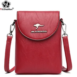 Fashion Small Shoulder Bag for Smartphone Ladies Mobile Phone Bag Zipper Flap Famous Brand Soft Leather Crossbody Bags for Women