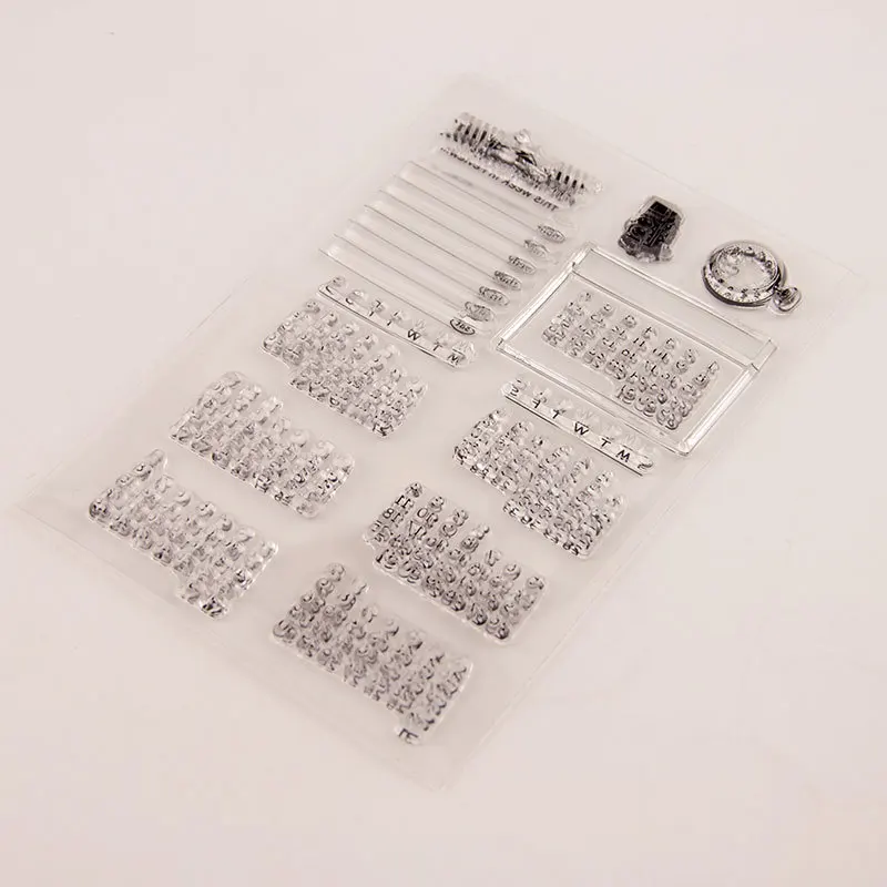 3pcs/lot 10x15cm  Calendar Shape TPR Clear Stamps For DIY Scrapbooking Xmas Decoration enfeite de natal